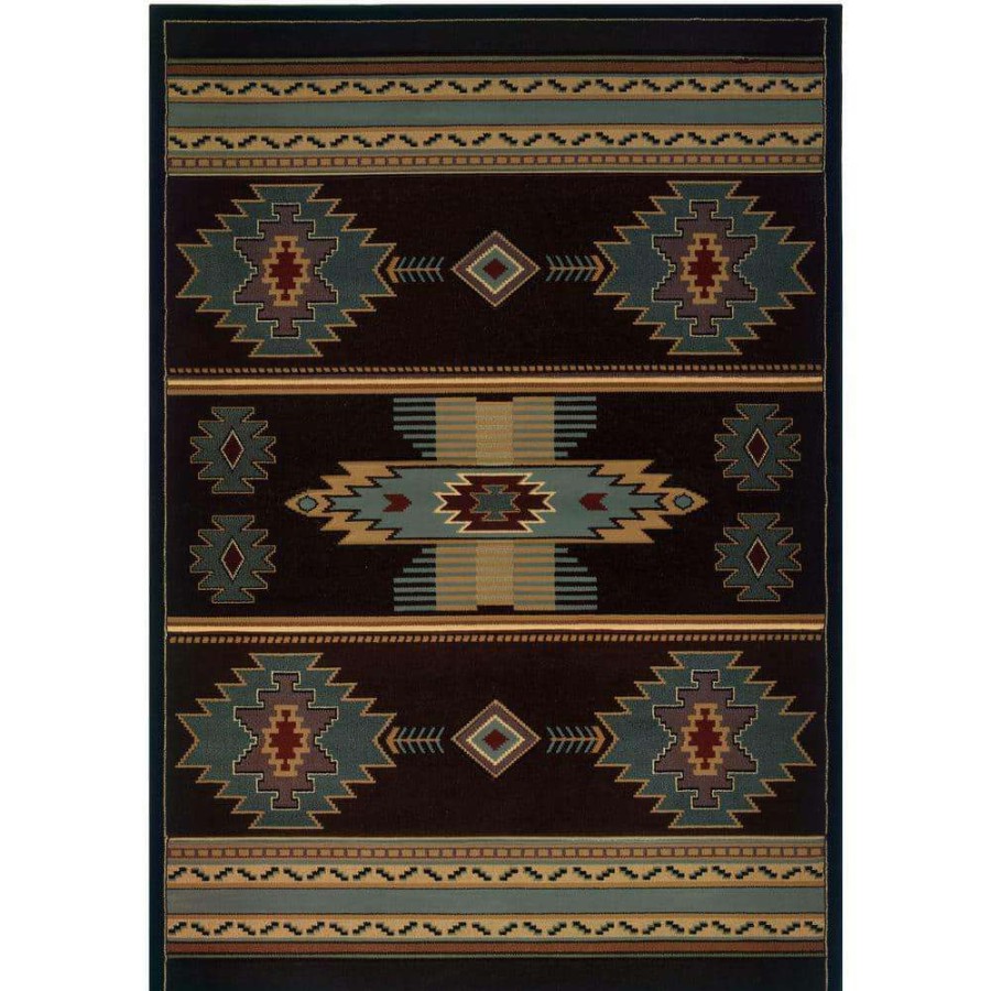 Rugs * | Designer Contours Cem Native Canvas Smoke Blue 5 Ft. X 8 Ft. Area Rug By United Weavers