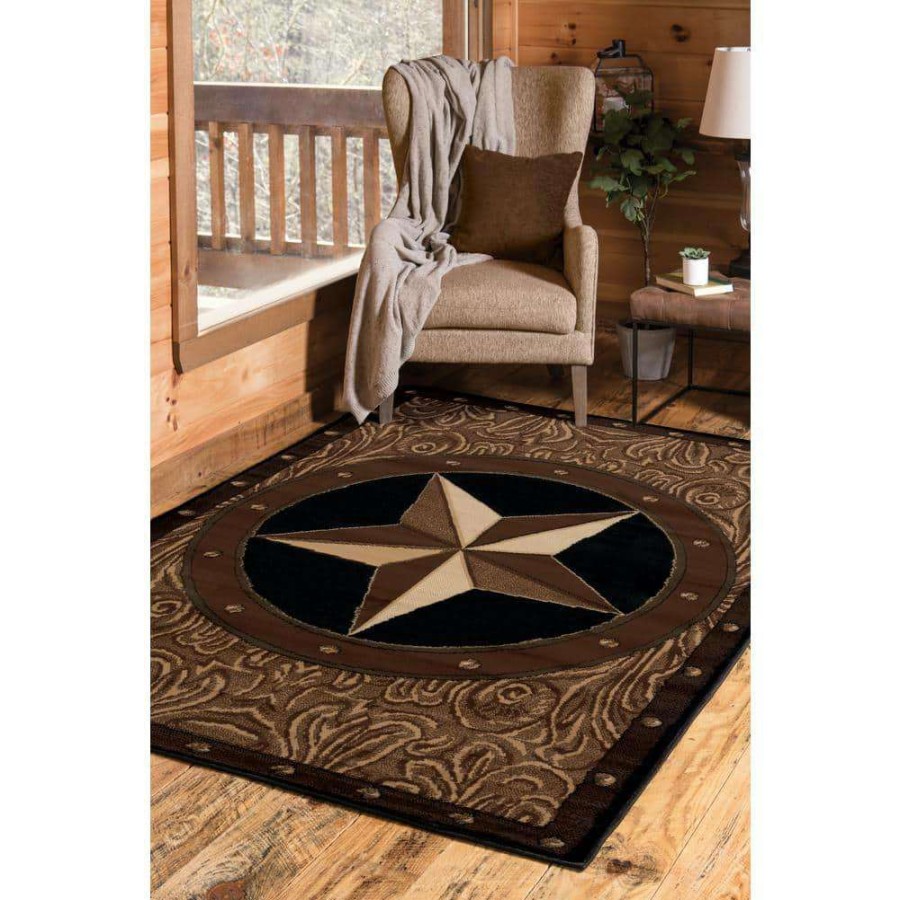 Rugs * | Ranch Star Beige/Black 5 Ft. X 7 Ft. Area Rug By United Weavers