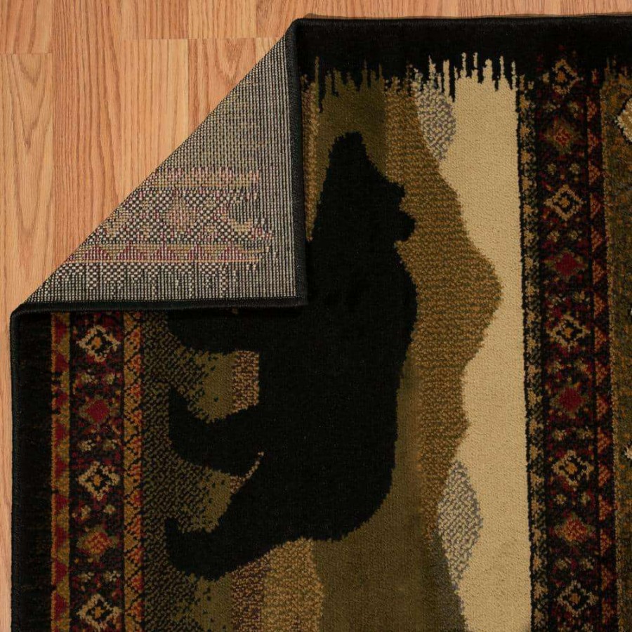 Rugs * | Affinity Black Bears Lodge 7 Ft. 10 In. X 10 Ft. 6 In. Area Rug By United Weavers