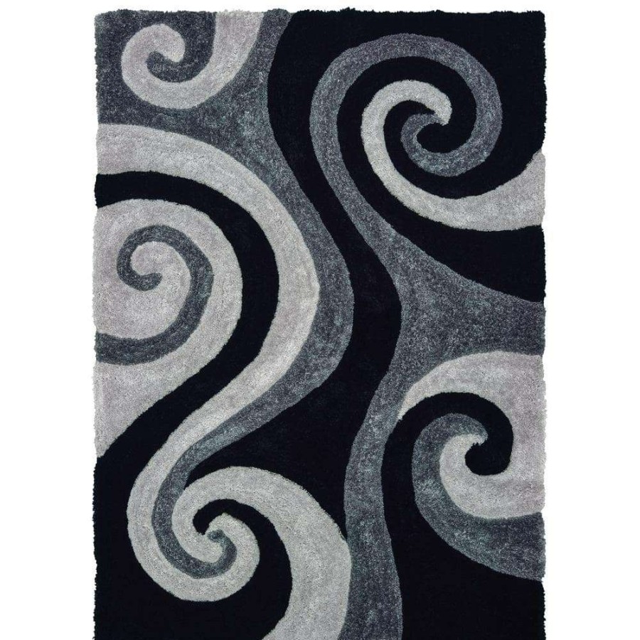 Rugs * | Finesse Chimes Black 5 Ft. 3 In. X 7 Ft. 2 In. Area Rug By United Weavers