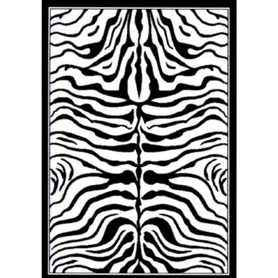 Rugs * | Zebra Skin White/Black 5 Ft. X 7 Ft. Area Rug By United Weavers