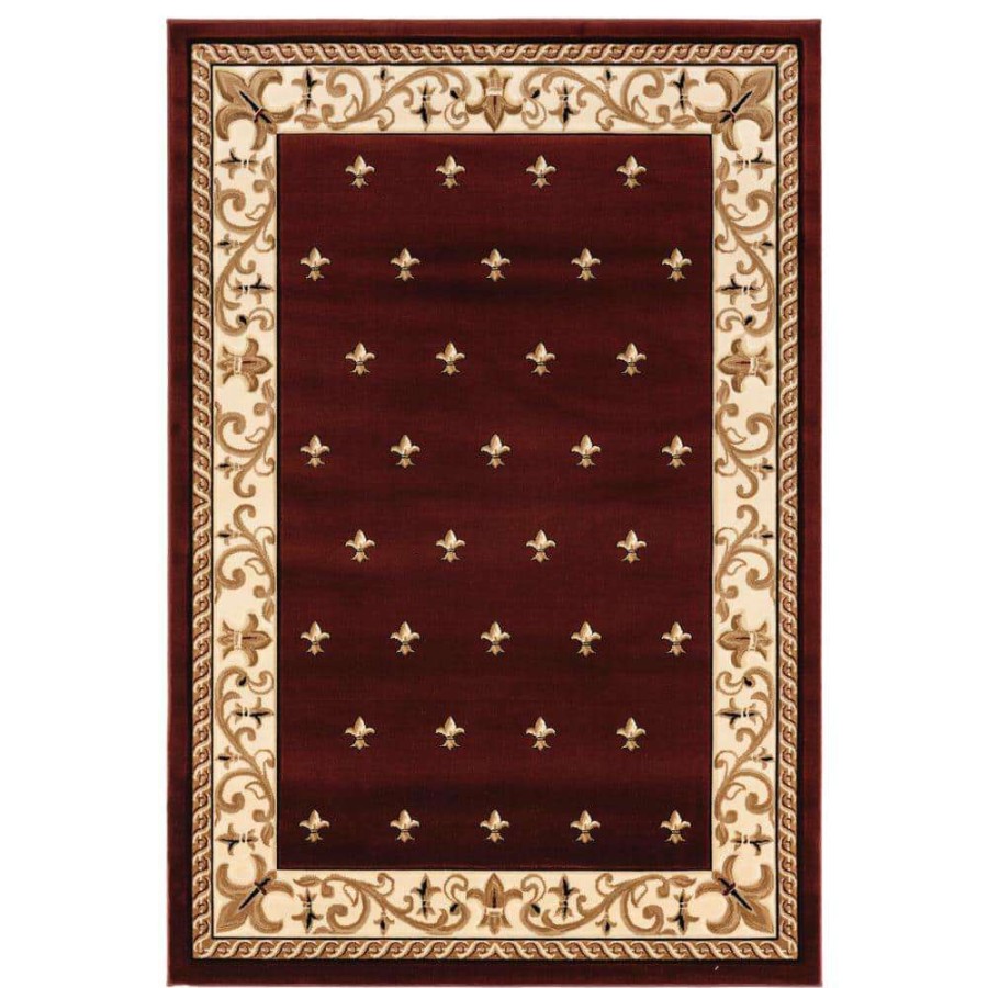 Rugs * | Bristol Wington Burgundy 5 Ft. 3 In. X 7 Ft. 6 In. Area Rug By United Weavers