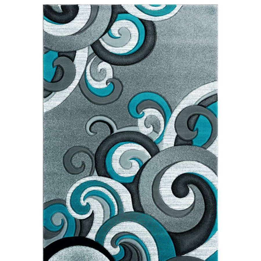 Rugs * | Bristol Rhiannon Turquoise 5 Ft. 3 In. X 7 Ft. 6 In. Area Rug By United Weavers