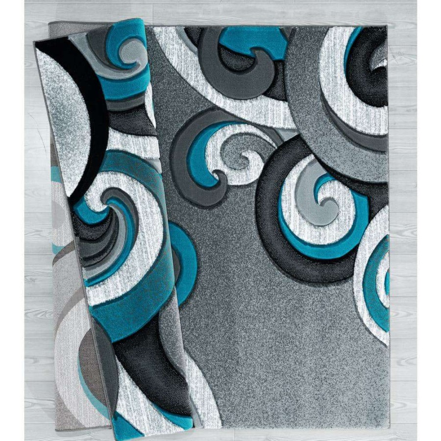 Rugs * | Bristol Rhiannon Turquoise 5 Ft. 3 In. X 7 Ft. 6 In. Area Rug By United Weavers