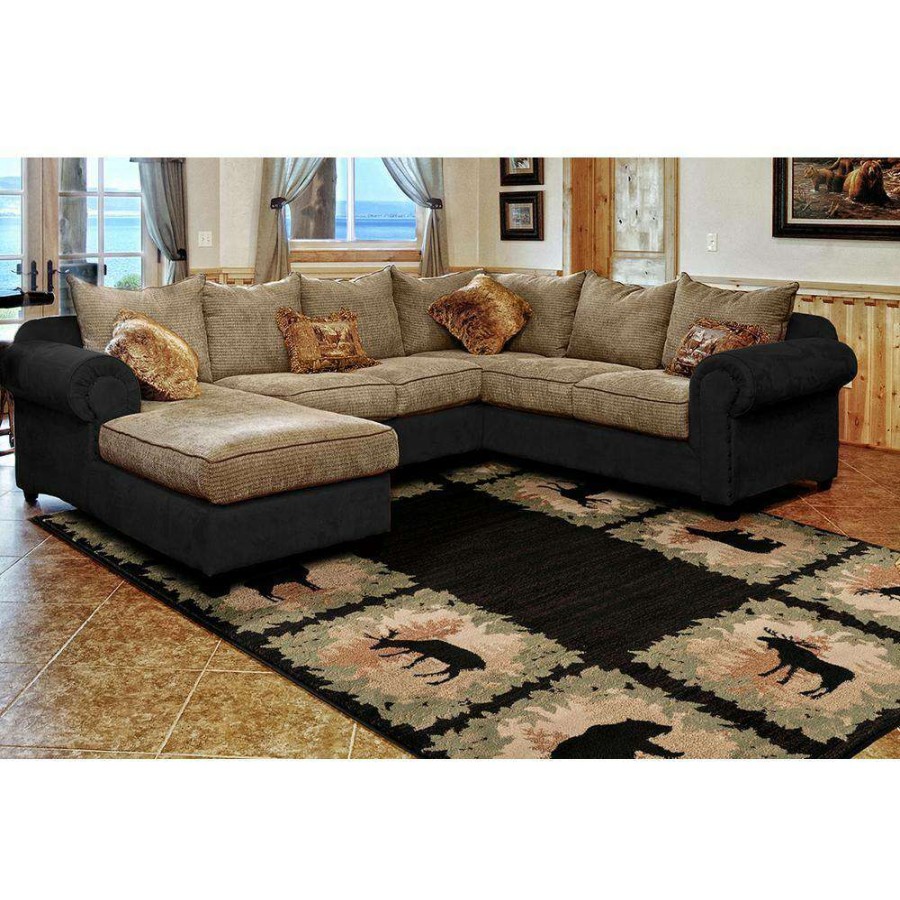 Rugs * | Woodside Woodsman Border Black 2 Ft. X 3 Ft. Area Rug By United Weavers