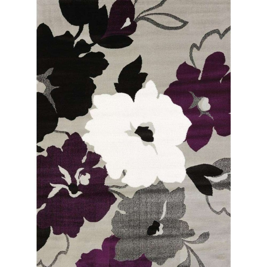 Rugs * | Cristall Snow Blossom Plum Area Rug 5'3 X 7'2 By United Weavers