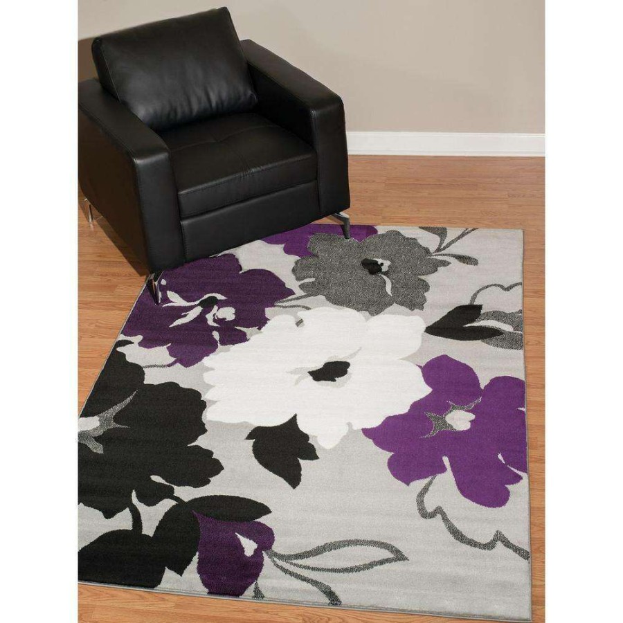 Rugs * | Cristall Snow Blossom Plum Area Rug 5'3 X 7'2 By United Weavers