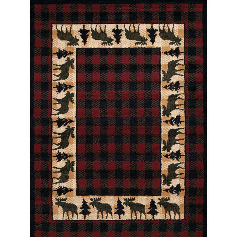 Rugs * | Legends Woodlands Multi 5 Ft. 3 In. X 7 Ft. 2 In. Plaid Polypropylene Area Rug By United Weavers