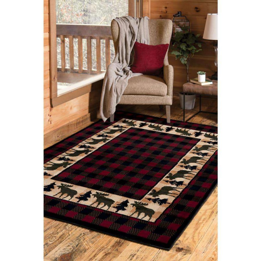 Rugs * | Legends Woodlands Multi 5 Ft. 3 In. X 7 Ft. 2 In. Plaid Polypropylene Area Rug By United Weavers