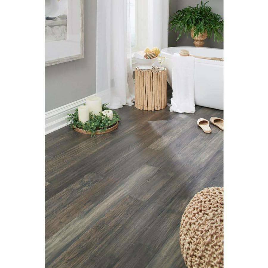 Hardwood Flooring * | Shadow Gray 0.28 In. Thick X 5 In. Width X Varying Length Waterproof Engineered Hardwood Flooring (16.68 Sq. Ft./Case) By Optiwood