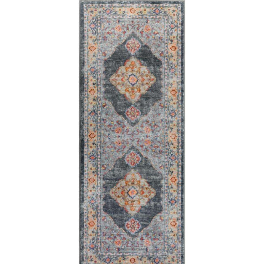 Rugs * | Volos Phaedra Blue 2 Ft. 7 In. X 7 Ft. 2 In. Runner Rug By United Weavers