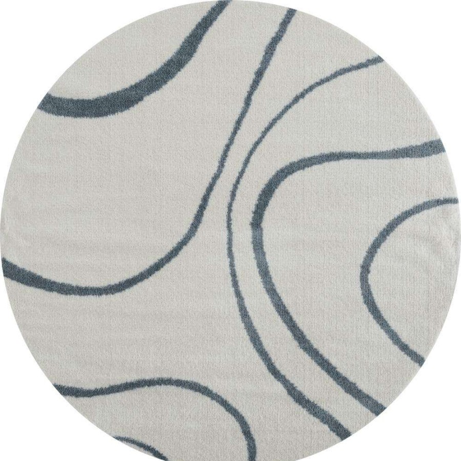 Rugs * | Tranquility Yasu Blue/Grey 7 Ft. 10 In. X 7 Ft. 10 In. Round Rug By United Weavers