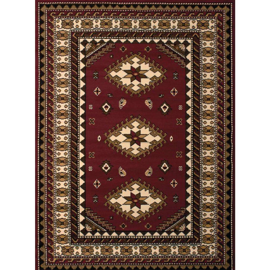 Rugs * | Dallas Tres Burgundy 5 Ft. X 7 Ft. Indoor Area Rug By United Weavers