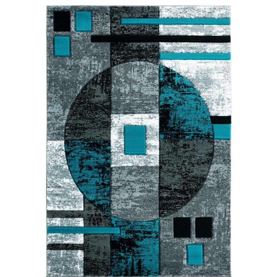 Rugs * | Bristol Epsilon Turquoise 5 Ft. 3 In. X 7 Ft. 6 In. Area Rug By United Weavers