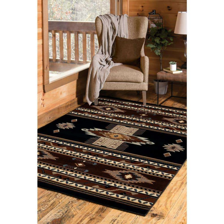 Rugs * | Manhattan Phoenix Black 5 Ft. 3 In. X 7 Ft. 6 In. Area Rug By United Weavers