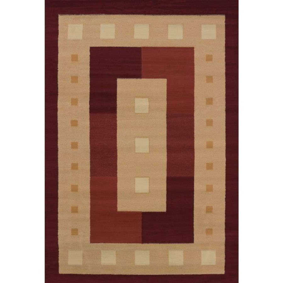 Rugs * | Manhattan Time Square Burgundy 5 Ft. 3 In. X 7 Ft. 6 In. Area Rug By United Weavers