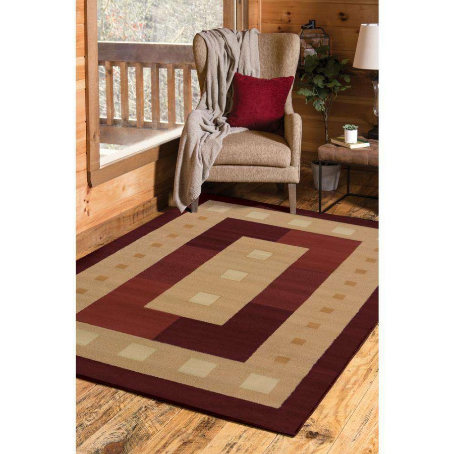 Rugs * | Manhattan Time Square Burgundy 5 Ft. 3 In. X 7 Ft. 6 In. Area Rug By United Weavers