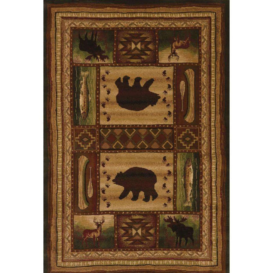 Rugs * | Designer Contours Cem Bear Wilderness Toffee 3 Ft. X 7 Ft. Area Rug By United Weavers