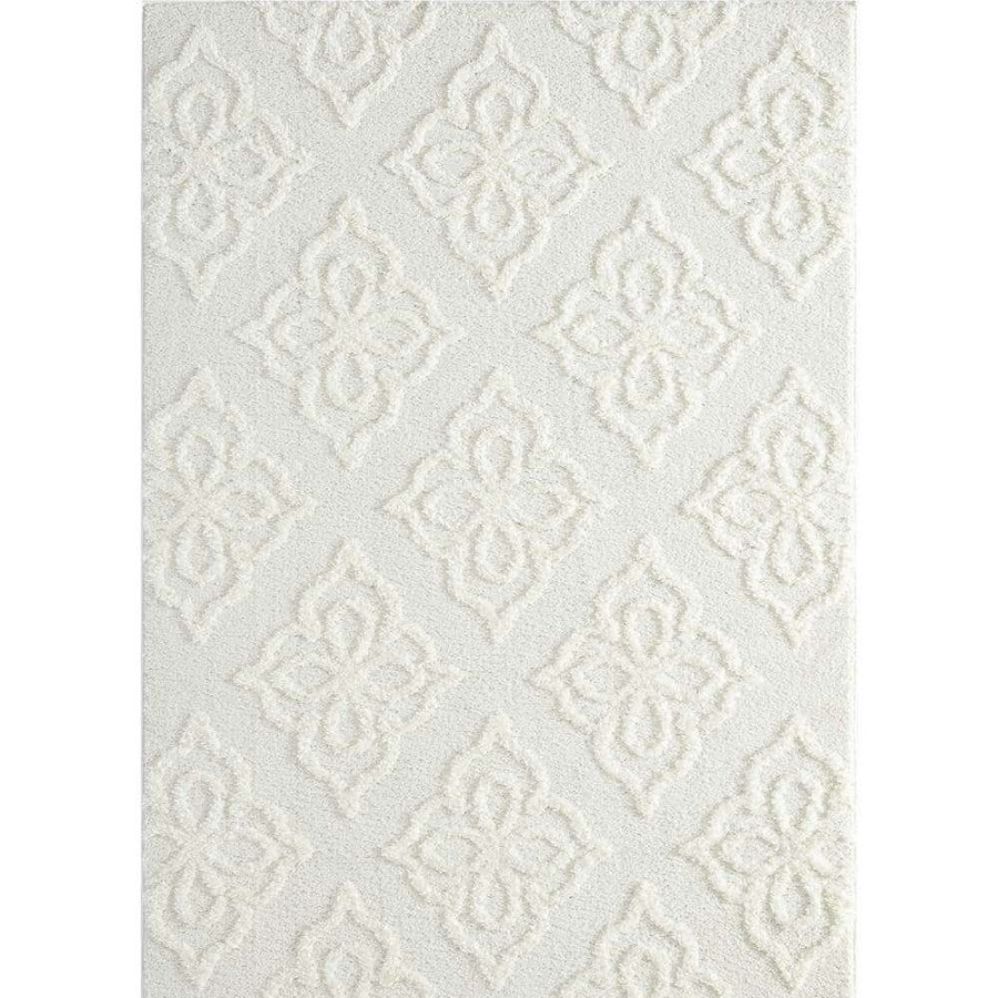 Rugs * | Mellow Hollow White 9 Ft. 8 In. X 13 Ft. 2 In. Area Rug By United Weavers