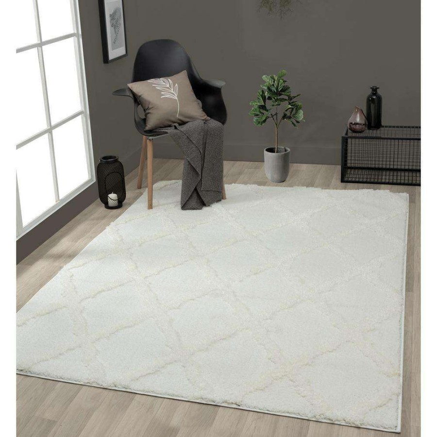 Rugs * | Mellow Magnolia White 9 Ft. 8 In. X 13 Ft. 2 In. Area Rug By United Weavers